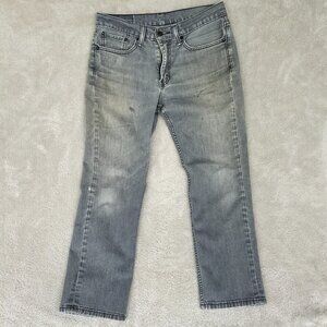 Levis 514 Men's Jeans Black Label Size 32" x 29" Gray Vintage Stains grunge NOTE